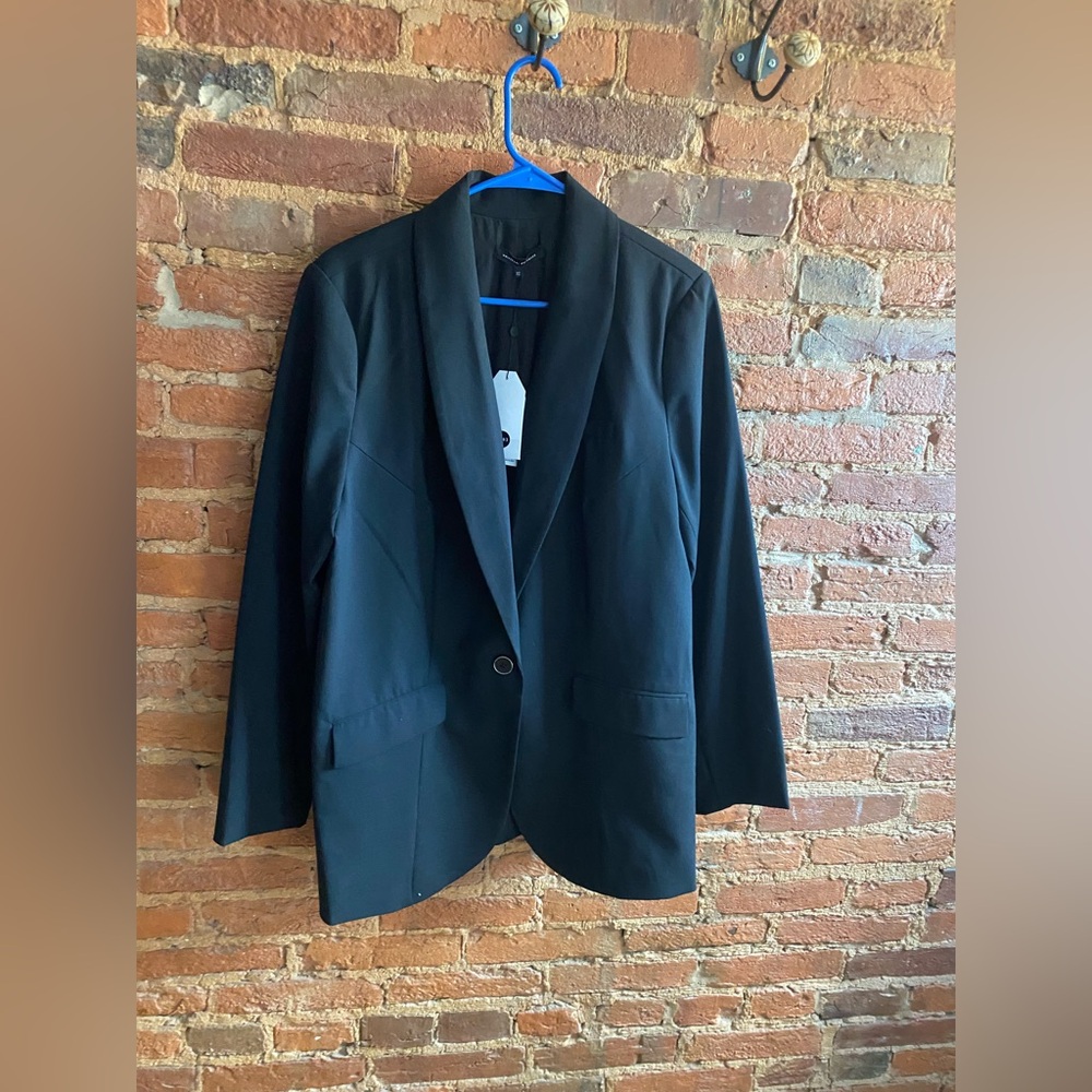 NWT Universal Standard classic oversized blazer black wool Rio size xs/10-12